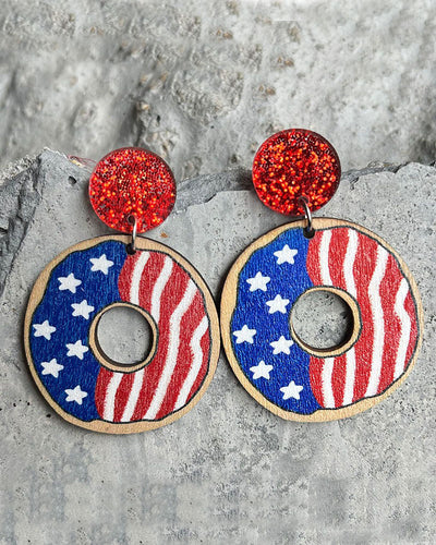 American Flag Print  Earrings