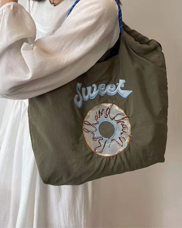 Casual Recycle Bag Embroidery Tote Bags