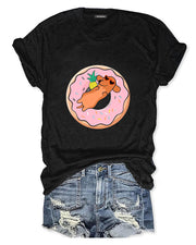 Cute Animal Dog Donut  T-Shirt