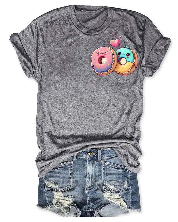 Cute Donut Heart  Women T-Shirt