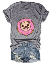 Cute Animal Dog Donut  T-Shirt