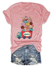 Dessert Donut Car Women T-Shirt