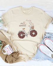 Bicycle Donut Print Women Casual T- Shirt