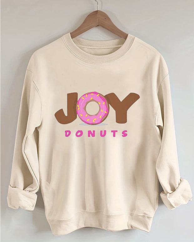 Joy Donut Women Donut Print Casual Sweatshirt