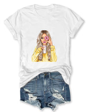 Cool Girl Donut Printed Women T-Shirt