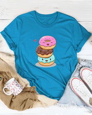 Donut Print Women Casual T-Shirt