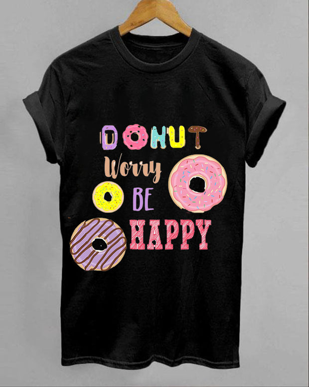 Donut Worry Be Happy Short Sleeve T-Shirt