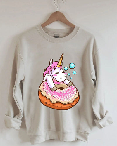 Unicorn Donut Women Casual Sweatshirt