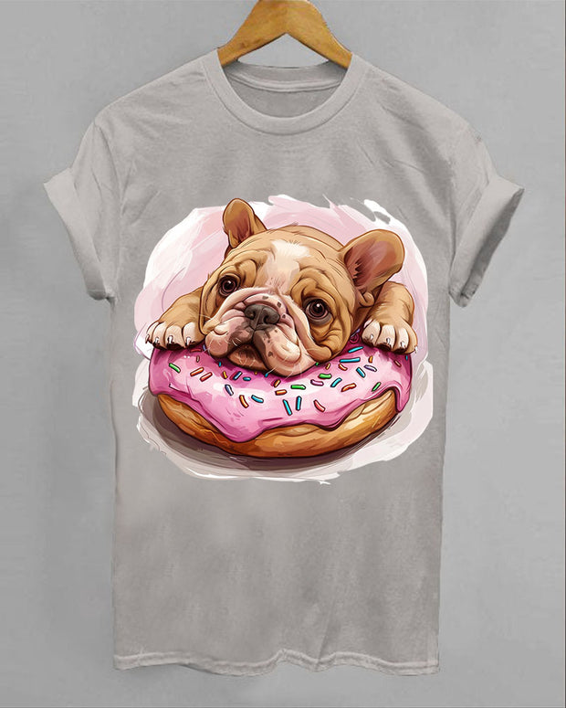 Bulldog Donut Cute Animal T-Shirt