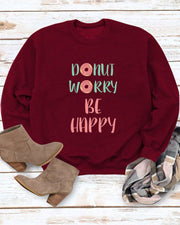Don't Worry Be Happy  Casual Crew Neck Christmas Sweatshirt