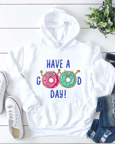 Have A Good Day Donut Print Women Casual Hoodie
