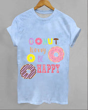 Donut Worry Be Happy Short Sleeve T-Shirt