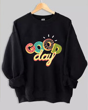 Good Day Donut Print Women Casual Sweatshirt