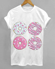 Donuts Print Women T-Shirt