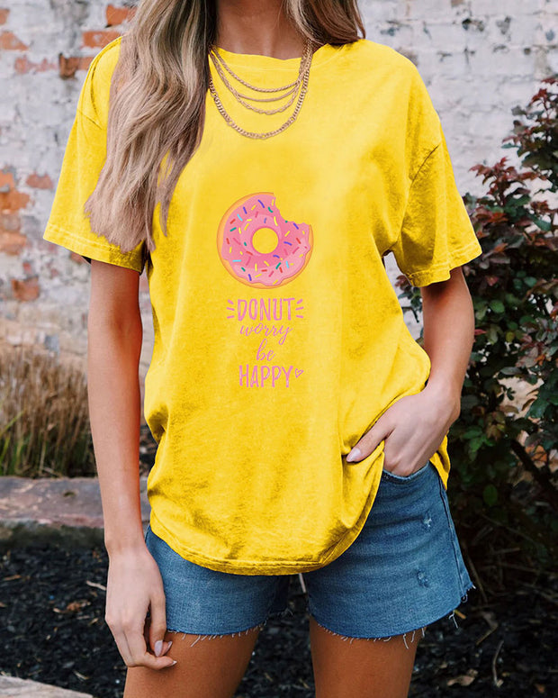 Donut Women Casual Cotton T Shirt