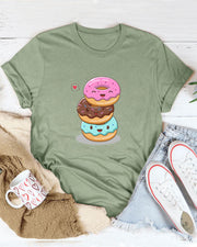 Donut Print Women Casual T-Shirt