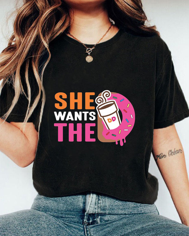 She Wants The DD Women Casual Short Sleeve Cotton T-Shirt